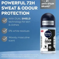 NIVEA MEN Antiperspirant Deo Black & White Original Roll On 50 ml
