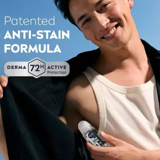 NIVEA MEN Antiperspirant Deo Black & White Original Roll On 50 ml