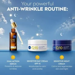 NIVEA Nattkräm Q10 Anti-Wrinkle Sensitive Soothing Night Cream 50 ml