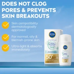 NIVEA SUN Solkräm ansikte UV Face Specialist Blemish Control SPF50+ 40 ml