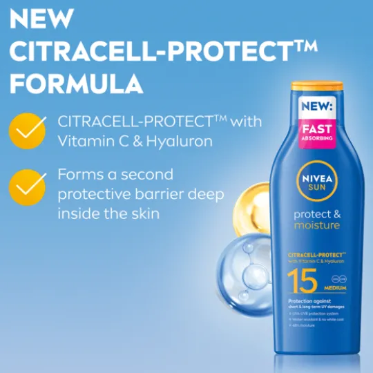 NIVEA SUN Solkräm Protect & Moisture Sun Lotion SPF15 200 ml