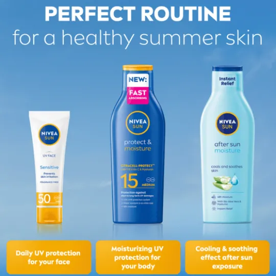 NIVEA SUN Solkräm Protect & Moisture Sun Lotion SPF15 200 ml