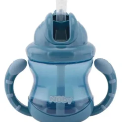 Nuby Twin Handle Flip It Mugg Blå +12m 240 ml