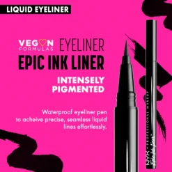 NYX Professional Makeup Epic Ink Waterproof Liquid Eyeliner 01 Black 1 ml