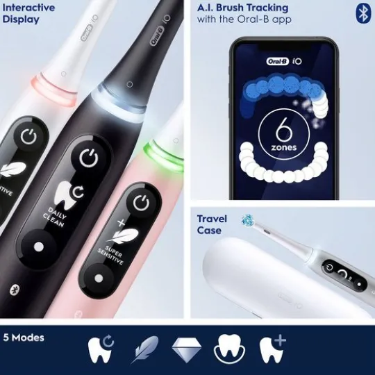 Oral-B iO 6S Svart Eltandborste med extra Tandborsthuvud
