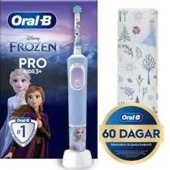 Oral-B Pro Kids Frost Eltandborste med Resefordal för Barn Designed By Braun