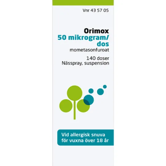 Orimox, nässpray, suspension 50 mikrogram/dos 140 st