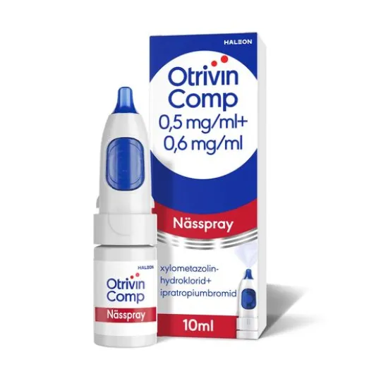 Otrivin Comp nässpray, lösning 0,5 mg/ml + 0,6 mg/ml 10 ml