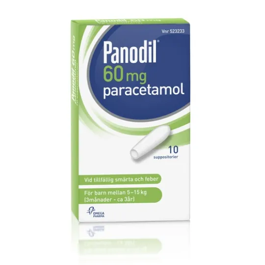 Panodil, suppositorium 60 mg 10 st