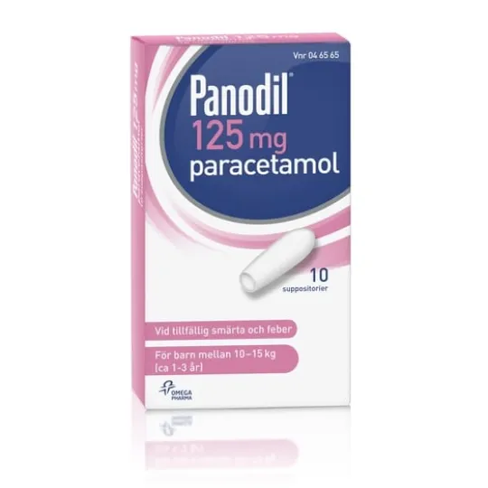 Panodil, suppositorium 125 mg 10 st