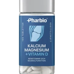 Pharbio Kalcium, Magnesium + D-vitamin 100 tabletter