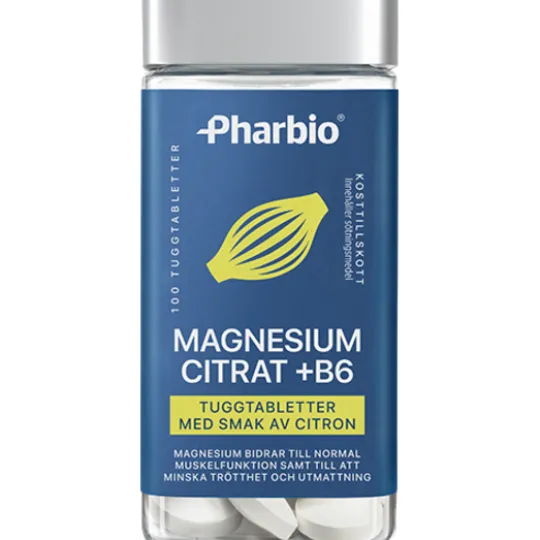 Pharbio Magnesiumcitrat +B6 100 tuggtabletter