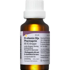 Pharmaprim D-vitamin Olja orala droppar lösning 80 IE/droppe 25 ml