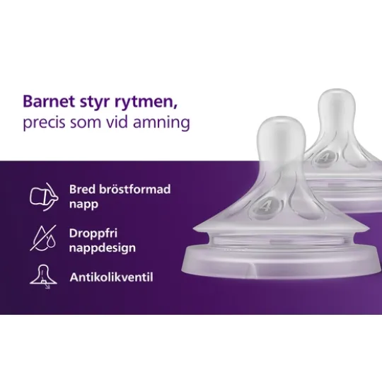 Philips Avent Natural Response Flasknapp (4) 3m+