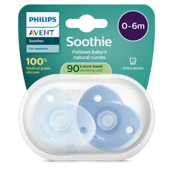 Philips Avent Soothie Napp Blå 0-6 mån 2-pack