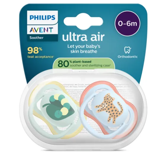 Philips Avent Ultra Air Napp Ljusgrön & Ljusblå 0-6 mån 2-pack