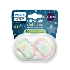 Philips Avent Ultra Air Nattnapp Rosa & Blå 6-18 mån 2-pack