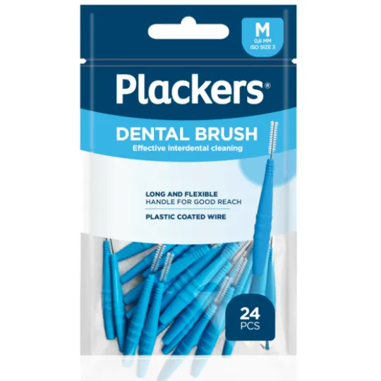 Plackers Dental Brush M 0,6 Mellanrumsborstar 24 st
