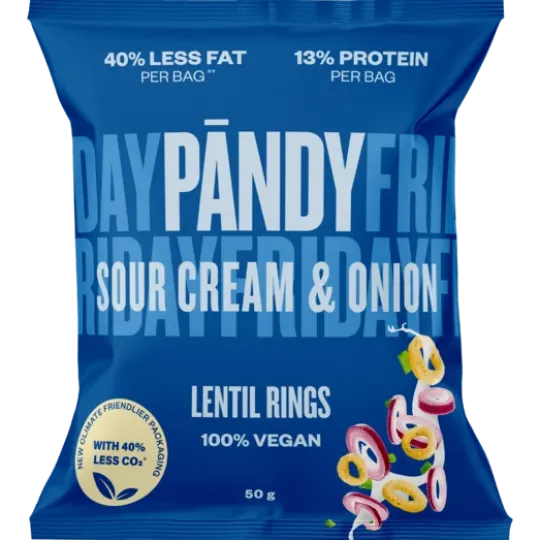 Pändy Lentil Rings Sourcream & Onion 50 g