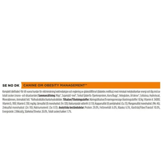 Purina Pro Plan Veterinary Diets Obesity Management Hund Torrfoder 12 kg