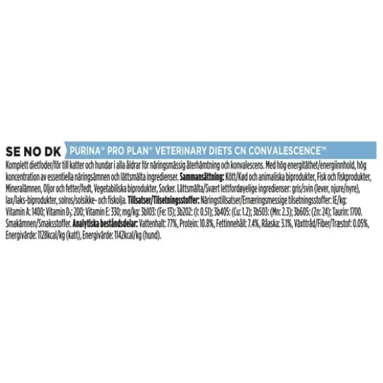 Purina Pro Plan Veterinary Diets Convalescence Mousse Katt & Hund 195 g