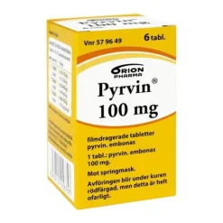 Pyrvin 100 mg 6 tabletter Filmdragerad tablett