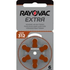 Rayovac Extra Hörapparatsbatterier 312 brun 6-pack