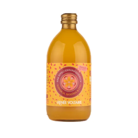 Renée Voltaire Raw Äppelcidervinägerdryck Gurkmeja, Ingefära & Chili EKO 500 ml