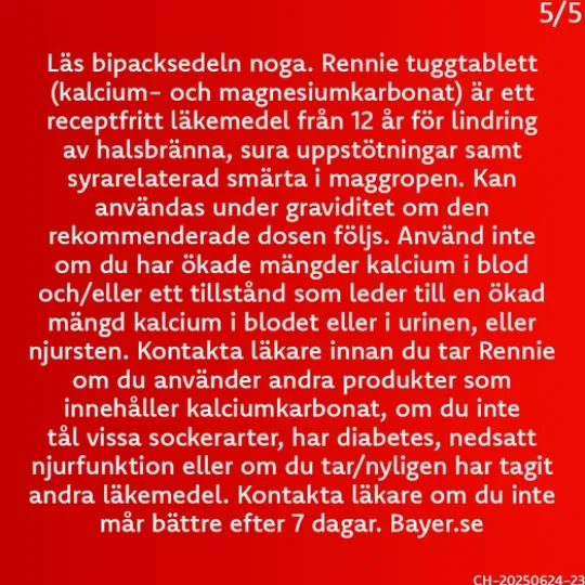 Rennie, tuggtablett 680 mg/80 mg 24 st