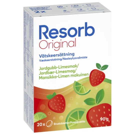 Resorb Original Jordgubb-Lime 20 brustabletter