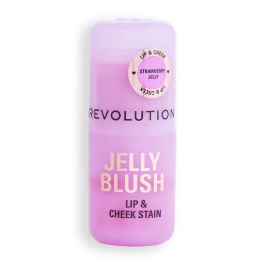 Revolution Jelly Blush Stick Lip and Cheek Stain Strawberry Pink 5,5 g