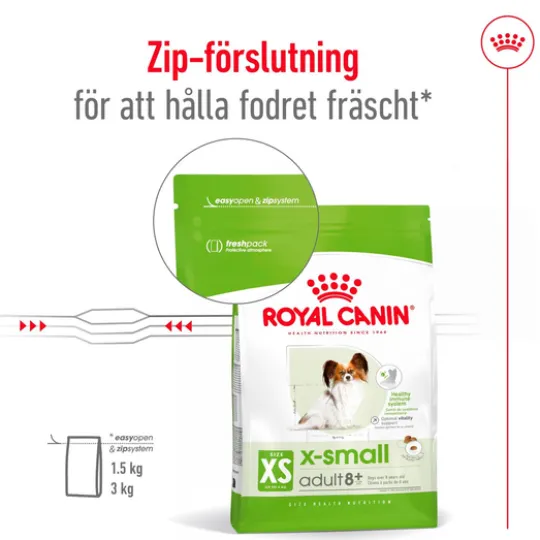 Royal Canin X-Small Adult 8+ Torrfoder för Hund 1,5 kg