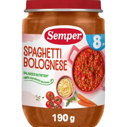 Semper Spaghetti Bolognese 8 månader 190 g