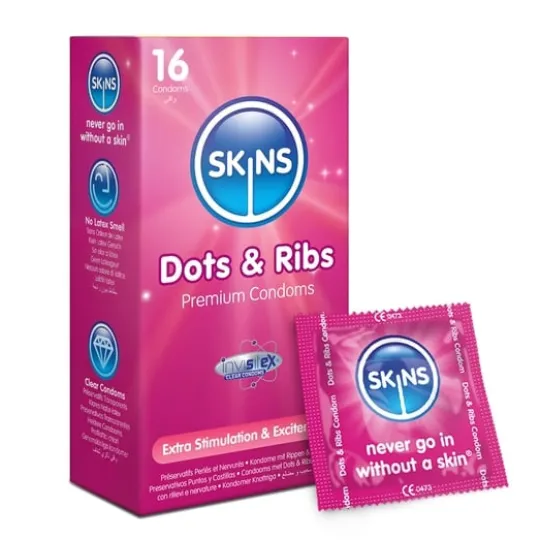 Skins Kondomer Dots & Ribs 16-pack