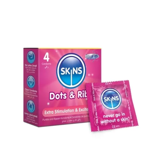 Skins Kondomer Dots & Ribs 4-pack
