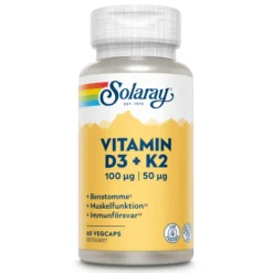 Solaray Vitamin D3 & K2 60 kapslar