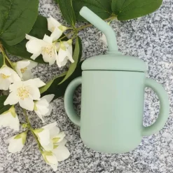 Summerville Mugg med Sugrör Silikon Cameo Green