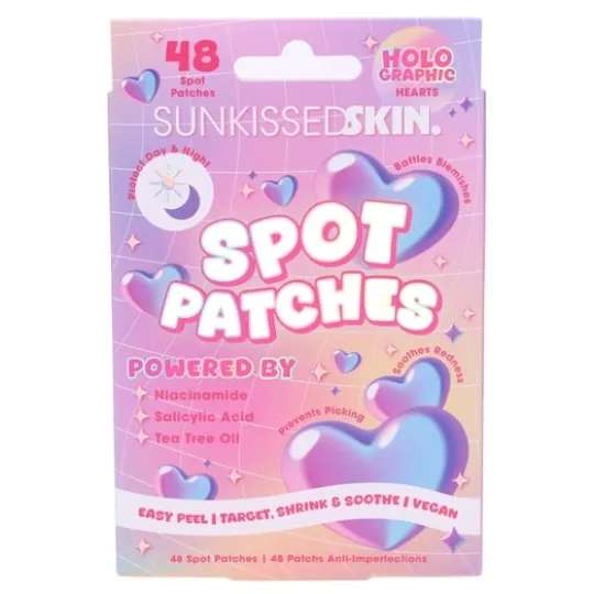 Sunkissed Holographic Hearts Spot Patches 48 st