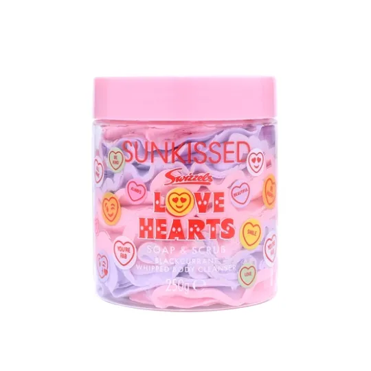 Sunkissed Love Hearts Soap & Scrub Blackcurrant 250g