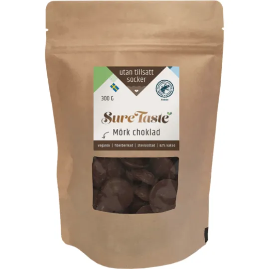 Sure Taste Chokladpellets Mörk Choklad 300 g