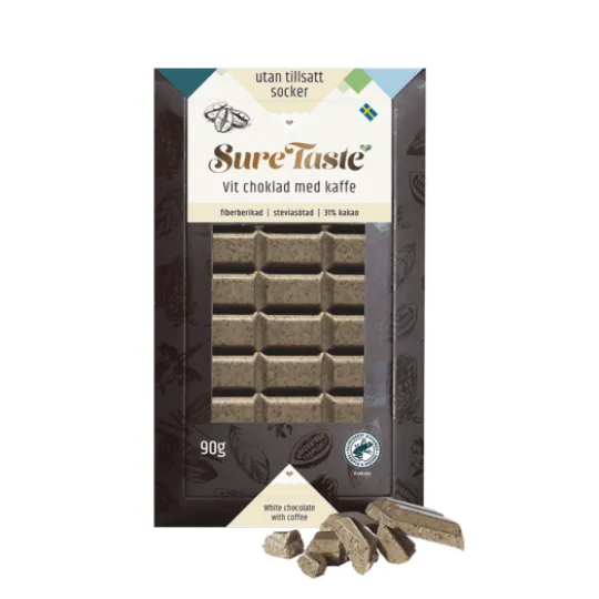 Sure Taste Vit Choklad med Kaffe 90 g