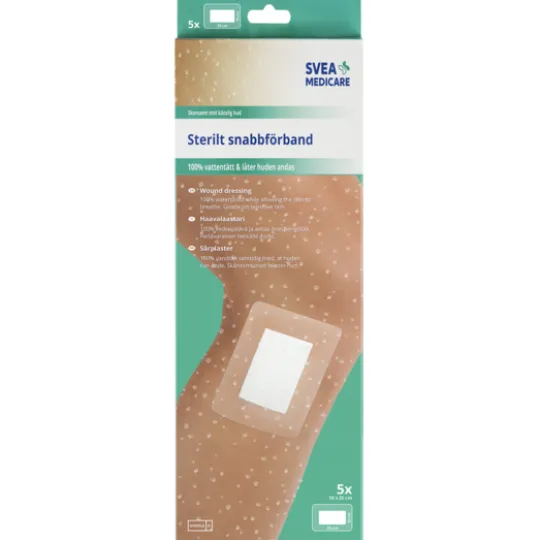 Svea Medicare Sterilt Vattentätt Förband 10 x 35 cm 5 st