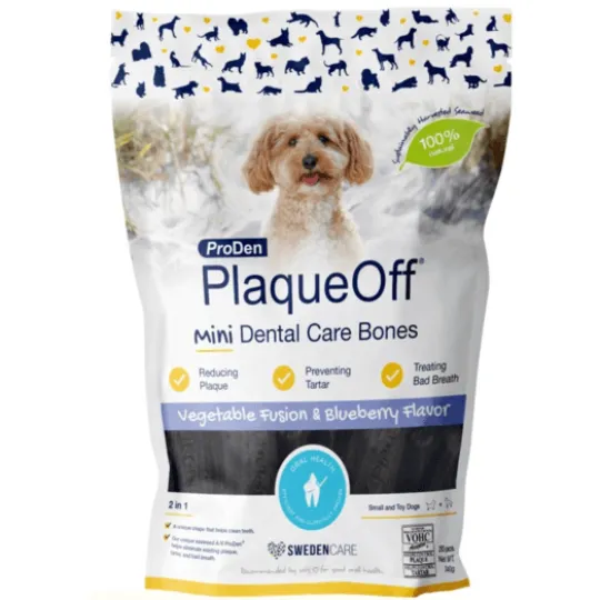Swedencare PlaqueOff Mini Dental Bones Blueberry 20 st