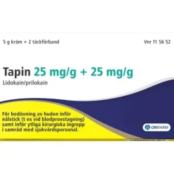 Tapin, kräm 25 mg/g + 25 mg/g 5 gr