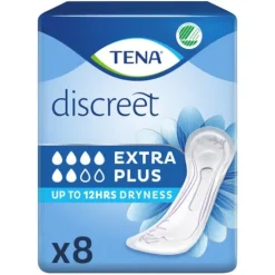 TENA Discreet Extra Plus InstaDRY Inkontinensskydd 8 st