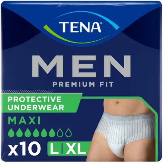 TENA Men Premium Fit Maxi Absorberande engångsunderkläder L/XL 10 st