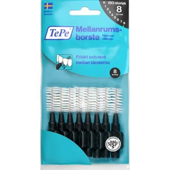 TePe Mellanrumsborste Original 1,5 mm Svart 8 st