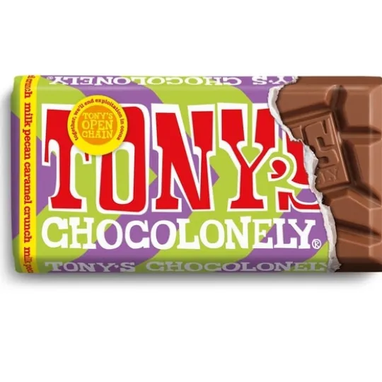 Tony's Chocolonely Milk Chocolate Pecan Caramel Crunch 90 g
