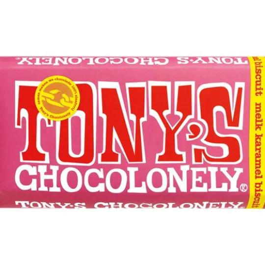 Tony´s Chocolonely Mjölkchoklad Caramel Biscuit 180 g