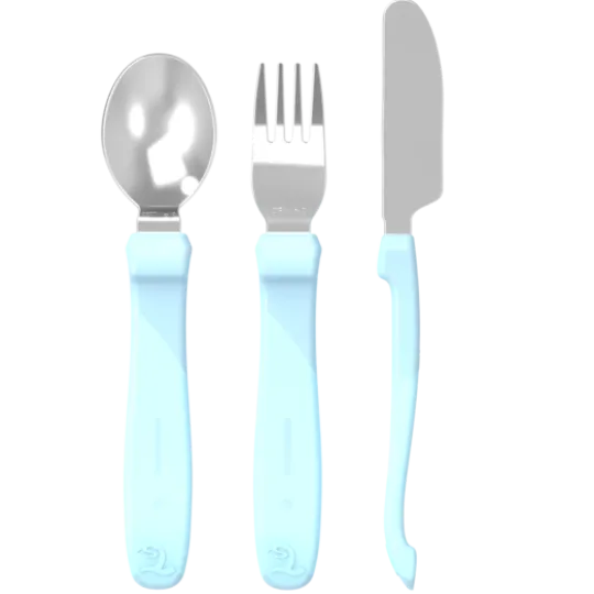 Twistshake Äta Själv-Bestick Stainless Steel 12+m Pastell Blå